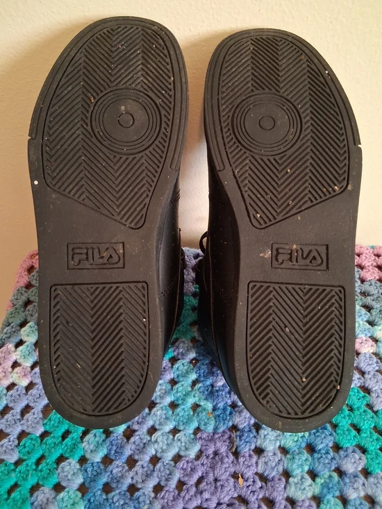 Fila Kids Black High-Top Lace-Up Sneakers with Velcro Strap - Picture 3 of 7